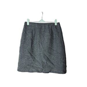 Modiano Petite Vintage Pencil Skirt 8P Knee Length Herringbone Blue Black Lined